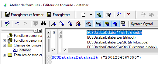 GS1-Databar code barres crystal reports UFL