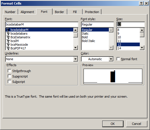 police code-à-barres GS1-Databar excel