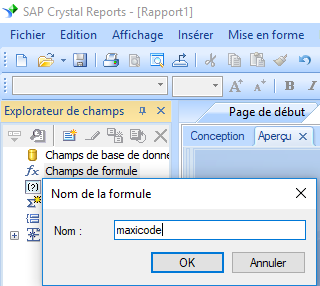 MaxiCode create formule crystal reports