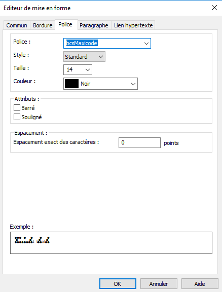 Police MaxiCode crystal reports