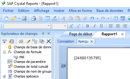 msi code barres crystal reports UFL