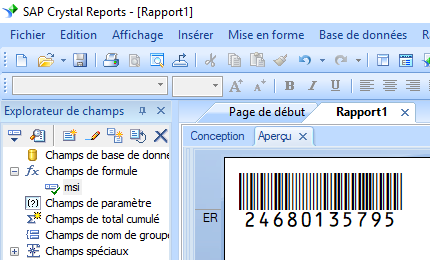 msi code barres crystal reports