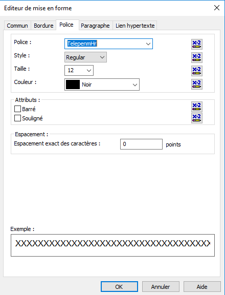 telepen code barres font crystal reports