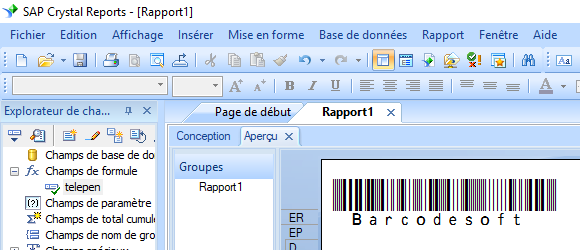 telepen code barres crystal reports