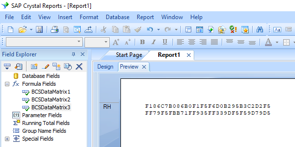 data matrix crystal reports 多重式 式フィールド