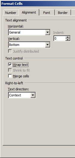 data-matrix alignment excel