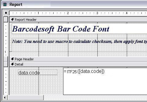 interleaved-2-of-5 バーコード access マクロ