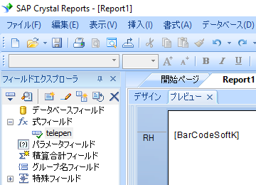 Telepen crystal reports 式 式フィールド