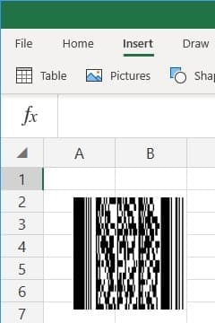 office 365 excel insert PDF417 barcode