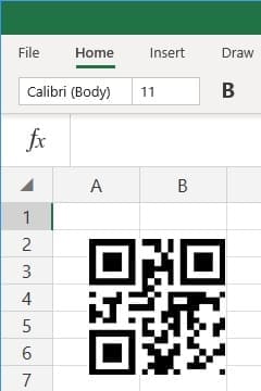 office 365 excel insert QRCode barcode