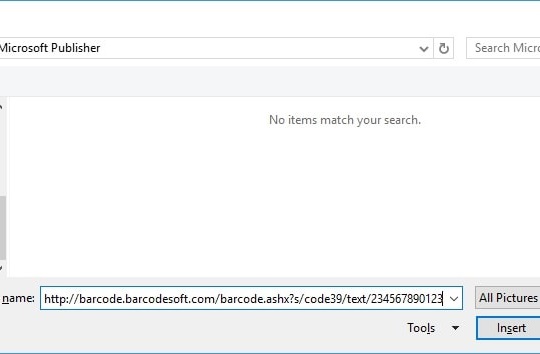 code39 barcode insert office 365 publisher