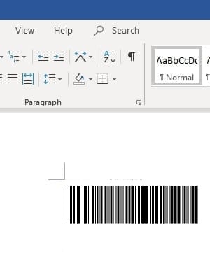 code 39 barcode in office 365 Word