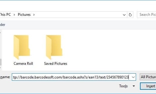 EAN13 barcode insert office 365 Word