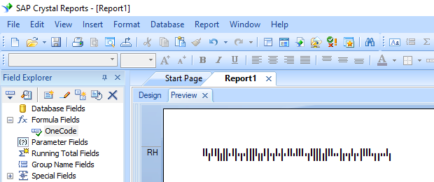 onecode barcode crystal reports