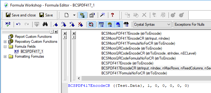 PDF417 barcode crystal reports UFL