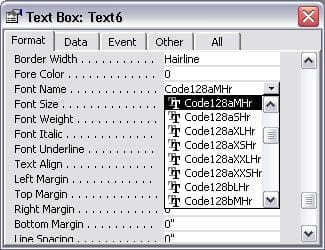 code128 條碼 access 字體 