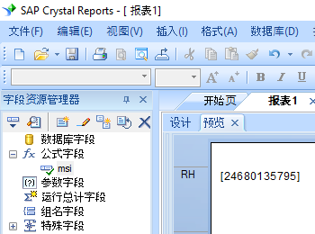 msi 条码 水晶报表 公式 字段